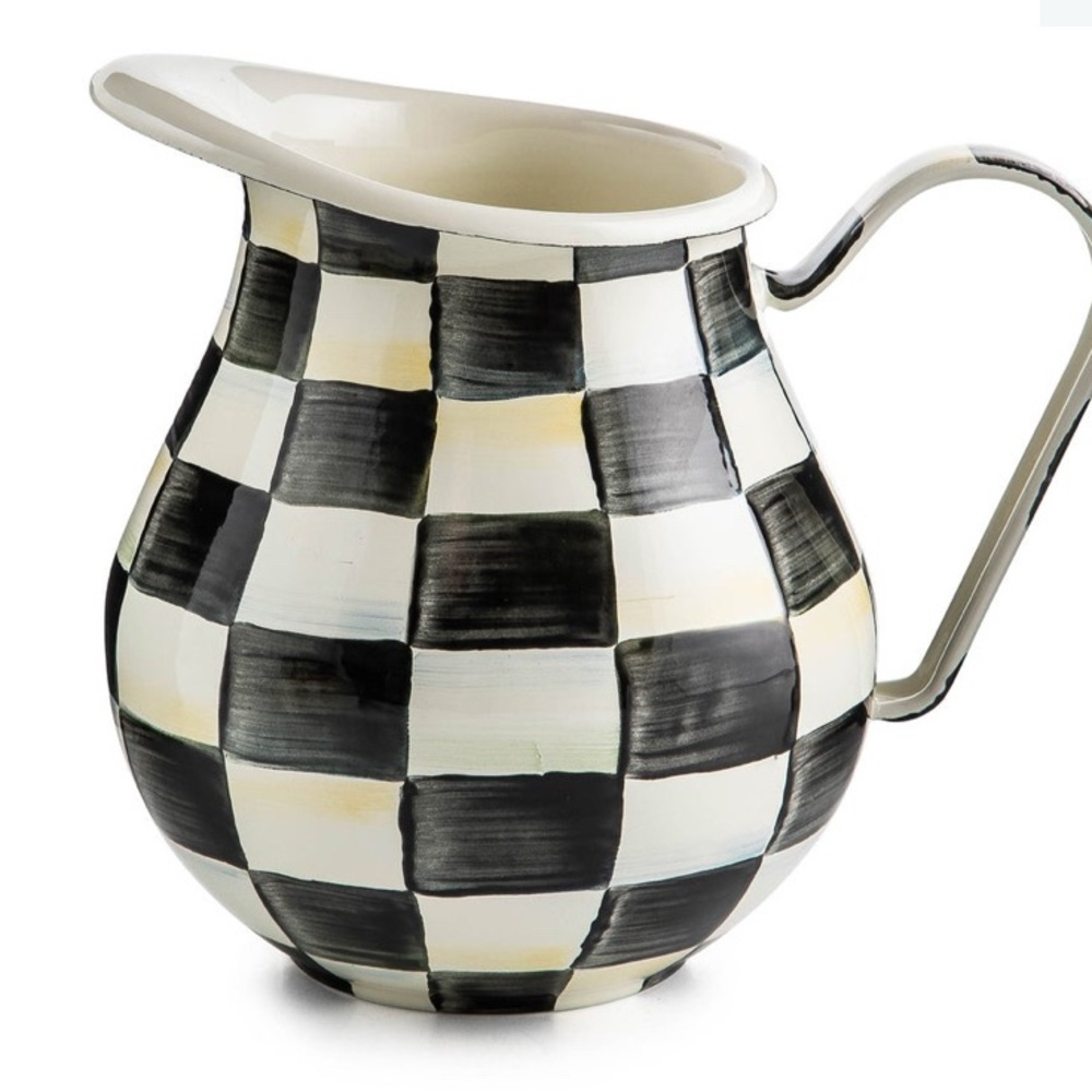 Mackenzie-Childs Courtly Check Enamel Round Pitcher